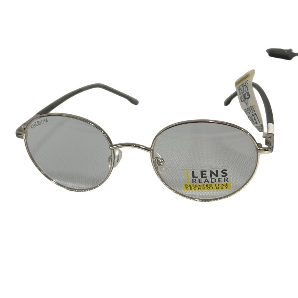 Kredom 1 Lens Reader Reading Glasses Patented Technology Acrylic Frame Silver
